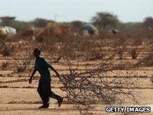 A boy outside the refugee camp in Kenya