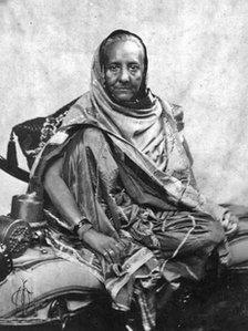 The only surviving picture of Zinat Mahal, taken in captivity in Rangoon by General McMohan.