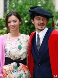 Orlando Bloom and his fiance Miranda Kerr