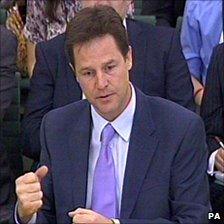 Nick Clegg, giving evidence to the political and constitutional reform committee