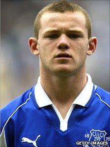 Wayne Rooney in his Everton kit at the FA Youth Cup final in May 2002