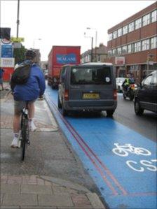 Cycle Superhighway in Colliers Wood