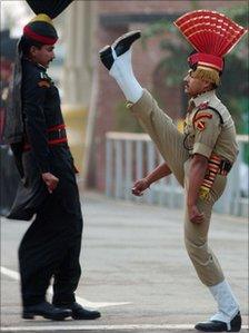 The ceremony at the India-Pakistan border