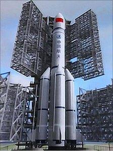 Computer graphic of the Long March-5 rocket (Image: CALT)