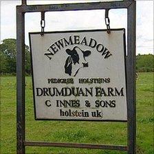 Sign outside Newmeadow Farm near Nairn
