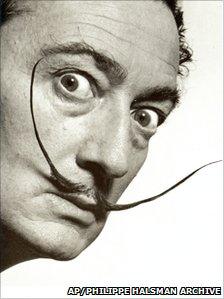 Salvador Dali in a 1953 portrait by photographer Philippe Halsman