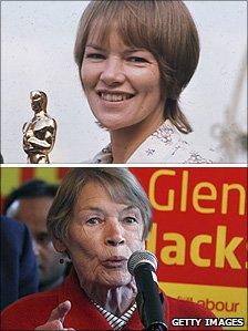 Glenda Jackson in 1971 and 2010