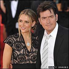 Charlie Sheen with wife Brooke, pictured last September