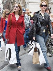 Shoppers in New York