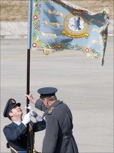 Standard presented to 201 Squadron by the Duke of Edinburgh