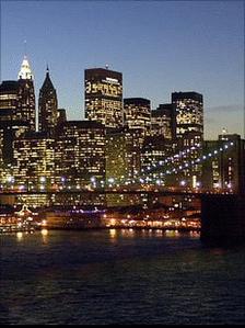 Manhattan skyline at night (Image: BBC)