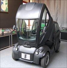 Gordon Murray's T.25 with the cabin tilted forward to give passengers and driver access