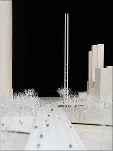 Model of the Trail of Light monument; credit: bicentenario.gob.mx