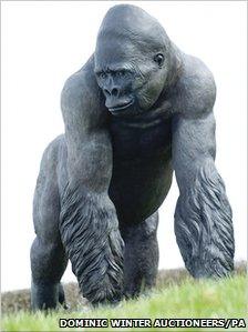 Life-size bronze cast of Jambo the gorilla. Pic: Dominic Winter Auctioneers/PA