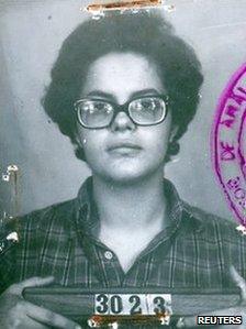 Police photo of Dilma Rousseff from the 1970s when she was in armed resistance to the military