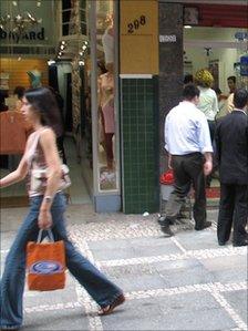 Shopping street in Sao Paulo city centre