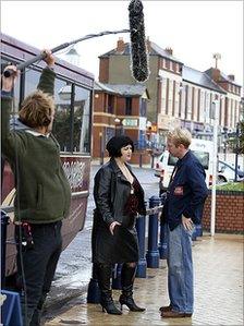 Gavin and Stacey being filmed in Barry