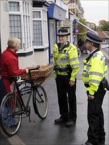 Police talking to resident in Malton