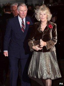 The Prince of Wales and the Duchess of Cornwall arrive for the awards