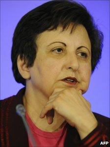 Iranian human rights campaigner Shirin Ebadi attends the 14th Forum 2010 Conference in this 11 October 2010 file photo in Zofin Palace in Prague