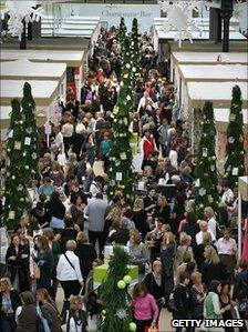 Shoppers at the Spirit of Christmas Fair, Olympia, London