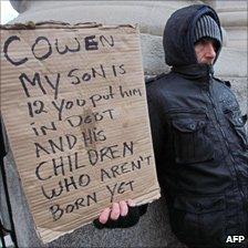 Protestor in Dublin