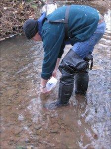 Oliver Brown from the Environment Agency at a previous crayfish release