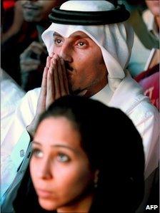 Qataris react in Doha while following the Fifa announcement, 2 December 2010