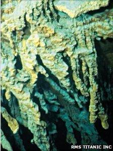 Rusticles on Titanic (RMS Titanic Inc)