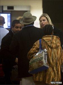 Sudanese migrants at Ben Gurion airport near Tel Aviv