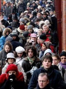 Eurostar queues at St Pancras in central London