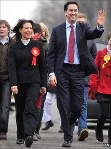 Ed Miliband with Debbie Abrahams in Oldham