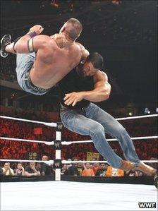 Barri Griffiths tackles John Cena