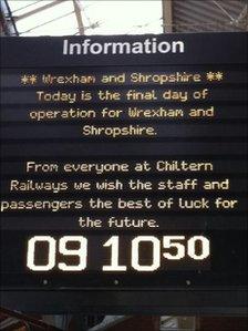 Best wishes for the final Wrexham, Shropshire and Marylebone service