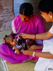 baby being vaccinated against polio