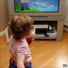 Child watching television