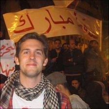 Benedict Higgins in Tahrir Square
