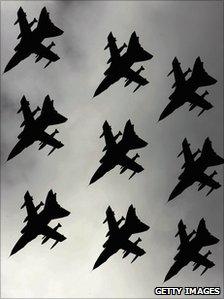 Tornado jets flying in formation