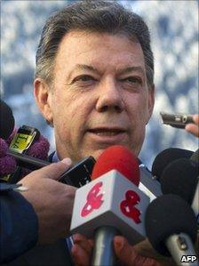 Colombian President Juan Manuel Santos - file photo