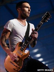 Adam Levine appearing at DIRECTV's Fifth Annual Celebrity Beach Bowl in Dallas Texas on 5 February 2011