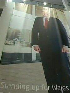 A giant poster of Carwyn Jones dominated the foyer at Llandudno