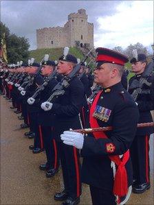 Royal Welsh on parade