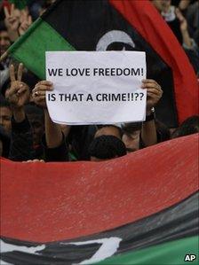 Protesters in Benghazi
