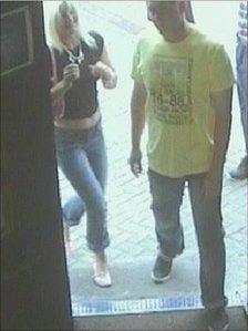 CCTV of Chris Brown and Samantha Stobbart