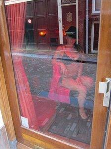 A window in Amsterdam's Red Light District