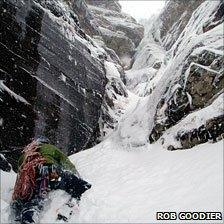 Climber on Beinn Dearg in the north-west Highlands. Pic: Rob Goodier