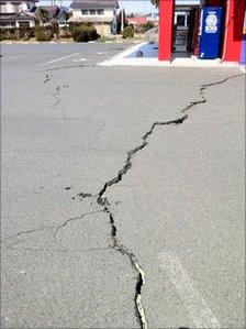 Earthquake crack. Pic: Dai Saito