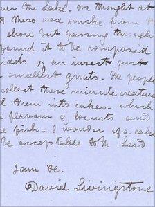 Letter with David Livingstone's signature