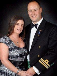 Lt Cdr Ian Molyneux, who was shot dead, with his wife Gillian