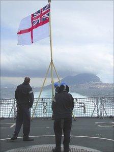 HMS Cumberland leaving Gibraltar